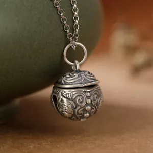 I02 Piccolo Rimorchio Campana Campanelle Con Pesci Argento Sterling 925 - Bild 1 von 5