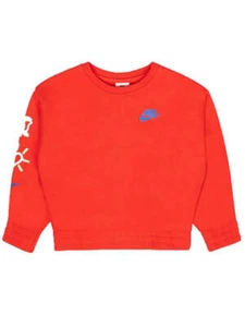 Nike Xo Swoosh Crew Kids Orange Girls Hoodie 36K590-R70 - Picture 1 of 3