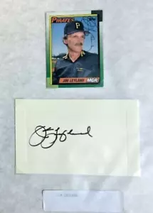 JIM LEYLAND PITTSBURGH PIRATES SIGNED AUTOGRAPHED INDEX CARD & TRADING CARD - Picture 1 of 1