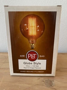 Vntg Style Globe Style Light Bulb Squirrel Case Filament by P L & T - Bild 1 von 6