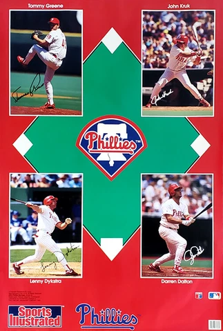 PHILADELPHIA PHILLIES 1993 Signature Series SI 23x35 POSTER Kruk Dykstra Daulton Cover
