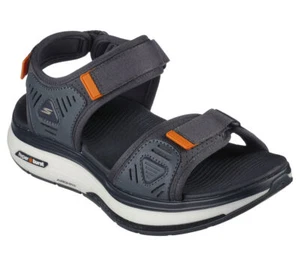 Man Skechers GO WALK Workout Walker Sandal 229178 Charcoal/Orance Brand New - Picture 1 of 6