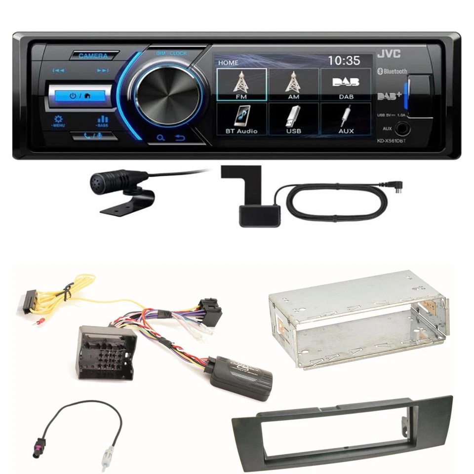 JVC KD-X561DBT Digitalradio Bluetooth USB Einbauset für BMW E87 E81 E82 X1 E84 - Bild 1 von 1