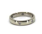J. Duffe 14K Solid White Gold 6 Diamond Wedding Band Ring 0.18 Tcw Sz 7 - 7.25