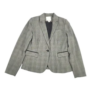 Mercer Madison One Button Houndstooth Print Blazer Jacket Medium Black White M - Picture 1 of 8
