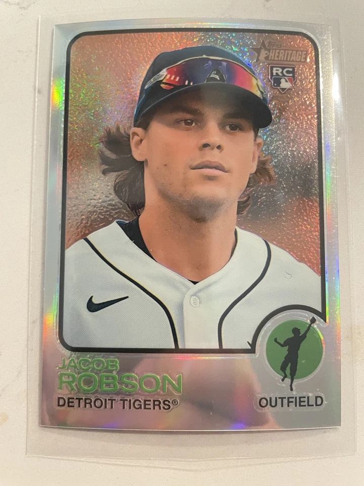 2022 Topps Heritage High Number Chrome Refractor #d /673 Jacob Robson Rookie RC - Image 1 of 2