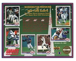 1991 Upper Deck Washington Redskins vs New York Giants Commemorative  #L138 - Picture 1 of 1
