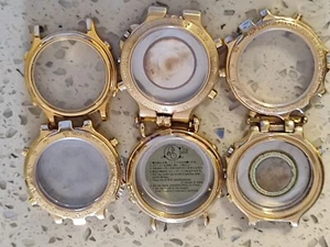 SET GEHÄUSE CHRONOGRAPH Uhr GOLD GEHÄUSE mit Einfassung Nos Set 6 STCK. - Bild 1 von 10