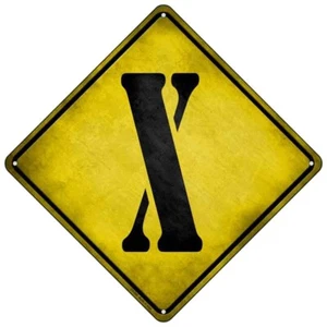 Letter X Xing Novelty Mini Metal Road Notice 8" Cross Xing Crossing Sign - Picture 1 of 1
