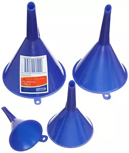 Draper 43853 4-Piece Plastic Different Size Funnel Set Kitchen Garden Fuel Oil - Picture 1 of 1