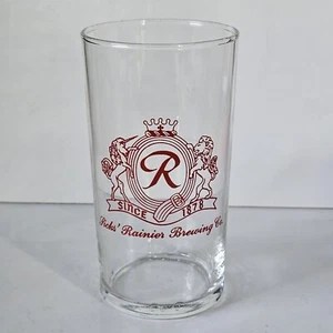 Vaso de cerveza Sicks' Rainier Brewing Co. 4 3/4" de alto 8 oz muy raro - Imagen 1 de 6