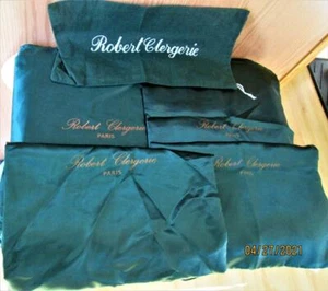 5 AUTHENTIC ROBERT CLERGERIE GREEN SATIN & CLOTH PURSE SHOE DUST DRAWSTRING BAGS - Bild 1 von 1