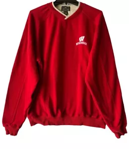 Vintage Wisconsin Badgers NCAA Football Antiqua Large rotes Sweatshirt mit Rundhalsausschnitt - Bild 1 von 4