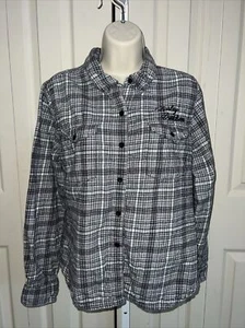 Harley Davidson Flanell Langarm XL schwarz kariert Damen Biker bestickt - Bild 1 von 9
