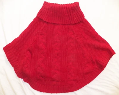 Poncho tejido con cable Carters niños niñas suéter talla 6X rojo nuevo con etiquetas Foto 1 de 4