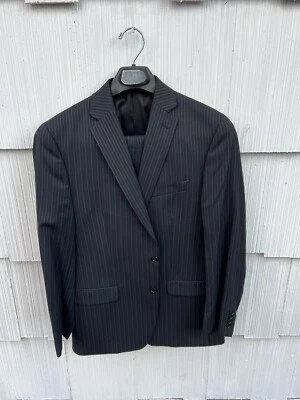 Calvin Klein Men Suit Size 40R Jacket Pants Size 34 Color Black White Stripes - Image 1 of 4