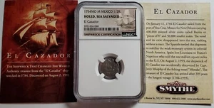 El Cazador Shipwreck 1754 Mo Mexico 1/2 Real NGC Certified Holed Sea Salvaged - Picture 1 of 4