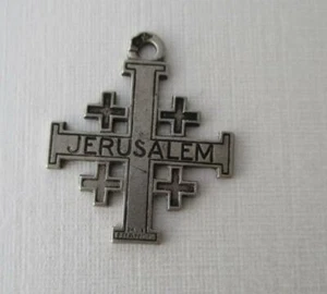 Vintage Silver JERUSALEM CROSS Charm - Picture 1 of 3