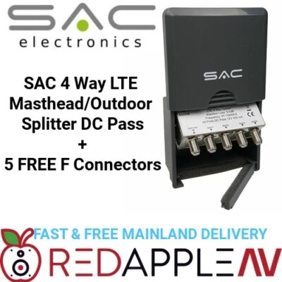 SAC 4 Way LTE Aerial Aeriel Masthead/Outdoor Splitter DC Pass Amplifier - Image 1 of 3