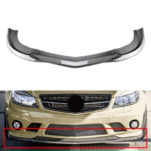 Carbon Look Front Bumper Spoiler Lip For Benz C Class W204 C63 Sedan 2007-10 - Picture 1 of 7