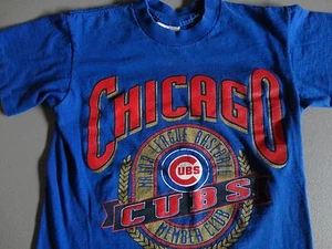 Blau Vintage Nutmeg Mills Chicago Cubs Members Club MLB T-Shirt JUGEND M Excel - Bild 1 von 6