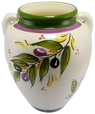 CERAMICA PADILLA Large Spanish Hanging Urn Wall Pot 22 cm x 19 cm Handmade Ceramic Pottery