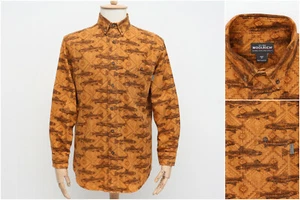 Woolrich Men’s Shirt Button Down Buckskin Southwest Fish Flannel Trout, Fits L  - Picture 1 of 10