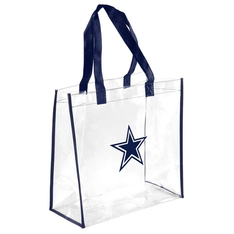 NFL Dallas Cowboys Clear Reusable Plastic Tote Bag Stadium Approved Cover