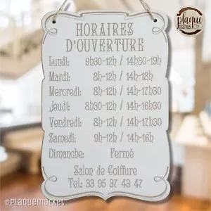 HORAIRES D'OUVERTURE Pancarte Café Panneau Magasin Porte Bois OUVERT FERMÉ - Picture 1 of 5