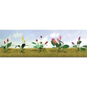 MRC JTT Scenery O Assorted Flower Plants 3 Train Layout 3/4" Height 10/pk 95562 - Picture 1 of 3