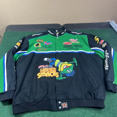 Vtg Chase Kyle Busch Kelloggs Honey Smacks NASCAR Jacket 4XL Racing 90s Cover
