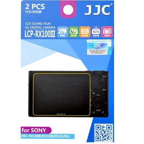 JJC LCP-RX100III Camera LCD Film Protector for SONY RX100II III VI V RX1R RX1RII - Image 1 of 1