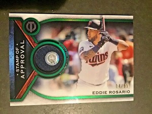 2021 Topps Tribute Eddie Rosario Green Stamp of Approval Relic #/99 Twins