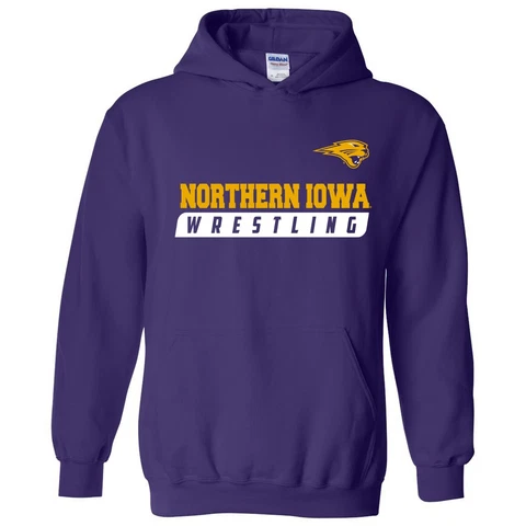 University of Northern Iowa Wrestling Slant, Team Color Hoodie - Purple Cover