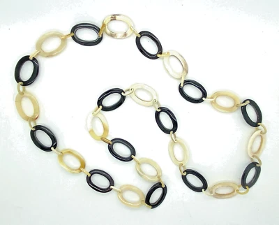 Horn Büffelhorn Kette beige  natur  schwarz NEU - Bild 1 von 3