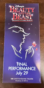 Disney Beauty & the Beast Original Broadway Advertising Flyer Final Performance - Picture 1 of 3