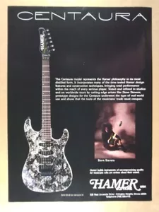 1990 Hamer Centaura Chitarra Steve Stevens foto stampa vintage annuncio - Foto 1 di 1