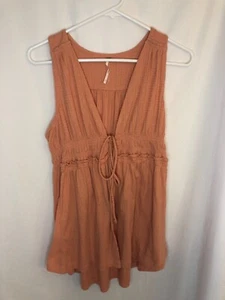 Top Free People Melocotón Sin Mangas Boho Fluido Poli Rayón Elástico Talla M Usado en Excelente Condición - Imagen 1 de 4
