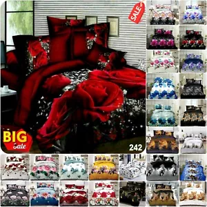 New Beautiful Design 3D Duvet Cover Bedding Set With Fitted Sheet & Pillow Case* - Picture 1 of 43