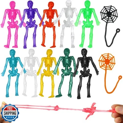 Hifunwu 60 Piezas Halloween Esqueletos Elásticos Favores de Fiesta para Niños con Pegajoso Foto 1 de 4