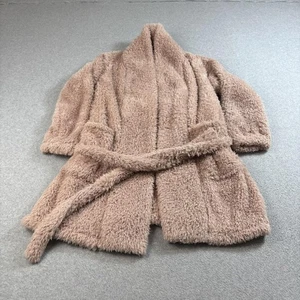 Natori Morgenmantel Damen Large/XL taupe Plüsch Fleece Gürtel Schalkragen Taschen kuschelig - Bild 1 von 10