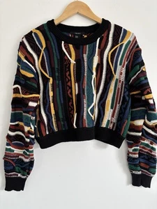 Forever 21 Damen Pullover 3D Dampfgewebe Strick Coogi Style Sweater Vintage - Bild 1 von 9
