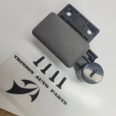 1994-1997 Nissan Hardbody D21 Glove Box Latch Handle Gray with Screws OEM - Image 1 of 4