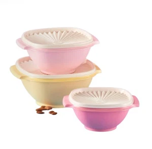 Tupperware Vintage Collection Servalier Bowl Set Of 3 Brand New Pink Yellow *B - Picture 1 of 1
