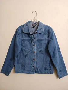 Chaqueta de otoño Northcrest 40" busto para mujer M 10-12 azul denim hoja de roble bellota - Imagen 1 de 4