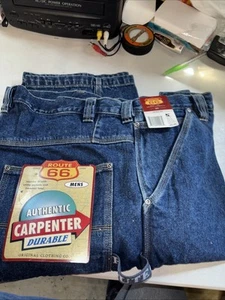 Vintage Route 66 Carpenter Jeans Herren 36/32 Blau Medium Wash Denim Neu Mit Etikett - Bild 1 von 6