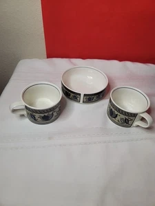 2 MIKASA INTAGLIO ARABELLA MUSTER CAC01 Kaffeetassen + 1 Schüssel - Bild 1 von 6