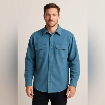 LL BEAN VTG Mens Blue Flannel Chamois Button Down Shirt Blue XXL Hiking, Trail - Image 1 of 4