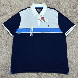NWT IZOD The Advantage Men’s Polo T-Shirt Navy Blue White Size XXL - Picture 1 of 8