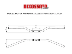 Accossato Manillar Acero Alto Acero de Resistencia HB163 Pliegue Alto - Imagen 1 de 2